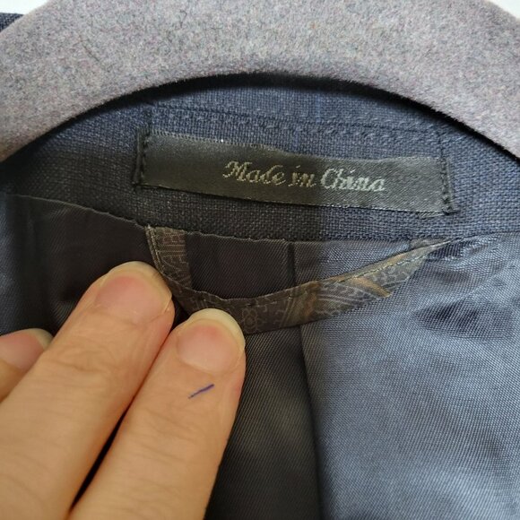 Lauren Ralph Lauren Blazer Men's 44L Flawed Wool Plaid Navy Blue Old Money Acade - Picture 9 of 12